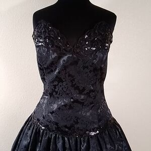 VTG,Chic Strapless Black Scott McClintock Formal Dress Made In USA  Sz, 14